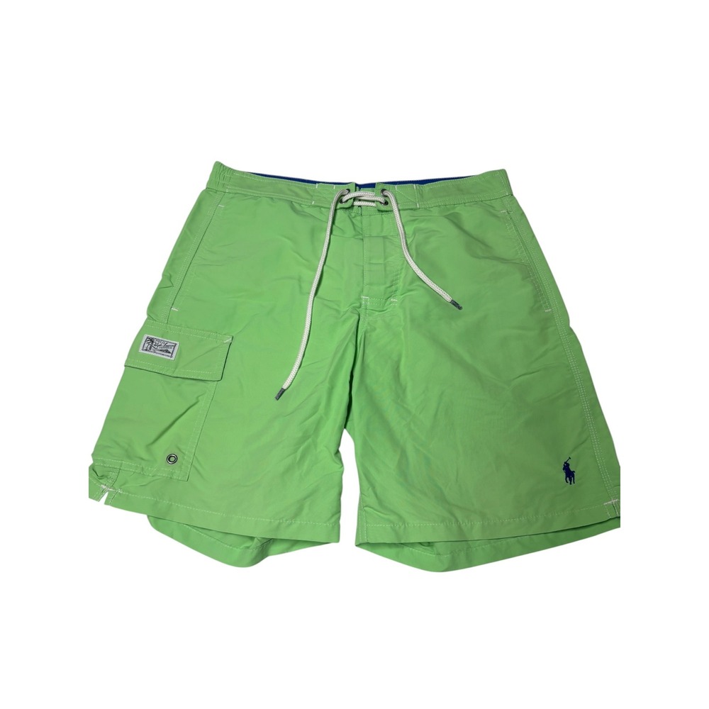 Polo Ralph Lauren Mens XS 30X8‎ Swim Trunks Lime Green Cargo Pocket Board Taiwan